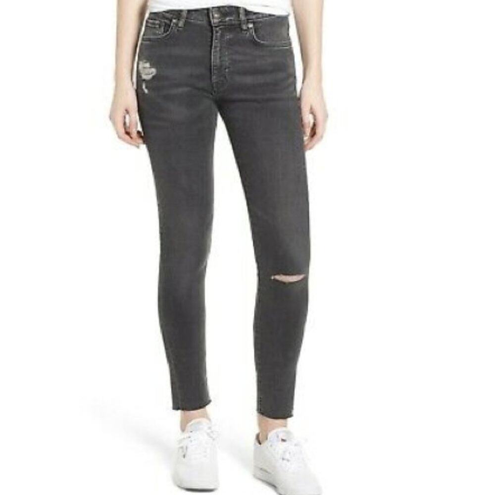 Levi's Made + Crafted 721 High Rise Skinny Gray Distressed Size 24X30